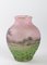 Antique Engraved Double Glass La Prairie Vase with Quadrangular Shape & Flared Neck from Daum Frères 8