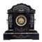 High Victorian Inlaid Black Marble Mantel Clock 10