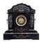 High Victorian Inlaid Black Marble Mantel Clock 9