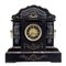 High Victorian Inlaid Black Marble Mantel Clock, Image 9