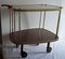 Vintage German 2 Colored Resopal Coated Boards, Brass & Cherry Kidney-Shaped Bar Cart, 1960s, Image 1