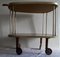 Vintage German 2 Colored Resopal Coated Boards, Brass & Cherry Kidney-Shaped Bar Cart, 1960s 4