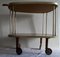 Vintage German 2 Colored Resopal Coated Boards, Brass & Cherry Kidney-Shaped Bar Cart, 1960s, Image 4
