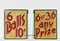 Small Vintage Painted Double Sided Fairground Signs, 1960s, Set of 5 3