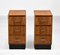 Art Deco Walnut Bedside Chest Side Cabinet Tables, 1930s, Set of 2, Immagine 2