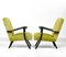 Mid-Century Lime Green Velvet Armchairs, 1950s, Set of 2, Image 2
