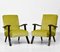 Mid-Century Lime Green Velvet Armchairs, 1950s, Set of 2 1