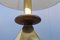 Lámpara de mesa italiana de latón y madera, años 70, Imagen 8