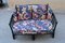 Italian Black Bamboo & Floral Fabric Sofa from Vivai del Sud, 1970s 10