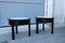 Italian Round Nightstands in Ebonized Chestnut & Carrara Marble, 1970s, Set of 2, Image 5