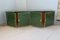 Italian Enameled Emerald Green and Brass Cabinet, 1970s, Image 6