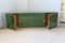 Italian Enameled Emerald Green and Brass Cabinet, 1970s 2