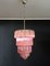 Murano Glass Chandelier with 112 Pink Quadriedri, 1982 3