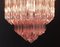 Murano Glass Chandelier with 112 Pink Quadriedri, 1982 21