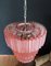 Murano Glass Chandelier with 112 Pink Quadriedri, 1982 4