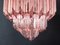 Murano Glass Chandelier with 112 Pink Quadriedri, 1982 5