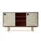 Sideboard mit Lined Doors und offenem Fach, 1960er 1