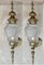 Large French Bronze & Glass Sconces, 1920s, Set of 2, Image 2