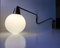 Danish Modern Brass Swing Arm Wall Light with Opaline Sphere from Laoni, 1960s, Image 3