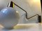 Danish Modern Brass Swing Arm Wall Light with Opaline Sphere from Laoni, 1960s 4