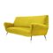 3-Sitziges Sofa aus Gelbem Ockerfarbenem Samt, 1960er 4
