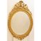19th Century Golden Oval Wall Mirror with Gold Leaf Frame, Image 1