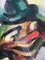 Dipinto ad olio su tela di canapa del clown musicista di André Fau, 1948, Immagine 6