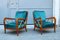 Italian Cherry and Green Velvet Lounge Chairs by Paolo Buffa, 1950s, Set of 2, Image 1