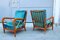 Italian Cherry and Green Velvet Lounge Chairs by Paolo Buffa, 1950s, Set of 2 9