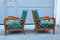 Italian Cherry and Green Velvet Lounge Chairs by Paolo Buffa, 1950s, Set of 2, Image 2