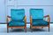 Italian Cherry and Green Velvet Lounge Chairs by Paolo Buffa, 1950s, Set of 2 3