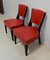Ebony Macassar and Red Leather Dining Chairs, 1930s, Set of 2 3