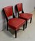 Ebony Macassar and Red Leather Dining Chairs, 1930s, Set of 2, Image 2