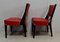 Ebony Macassar and Red Leather Dining Chairs, 1930s, Set of 2 17