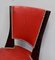 Ebenholz Esszimmerstühle aus Makassar & rotem Leder, 1930er, 2er Set 7