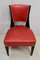 Ebony Macassar and Red Leather Dining Chairs, 1930s, Set of 2, Image 1