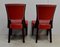Ebenholz Esszimmerstühle aus Makassar & rotem Leder, 1930er, 2er Set 21