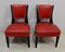 Ebony Macassar and Red Leather Dining Chairs, 1930s, Set of 2 4