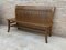 Banc Mid-Century Moderne en Noyer avec Dossier en Bars et Assise en Bois, 1940s 3