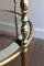 French Round Brass Side Table with Glass Shelves Surrounded by Silvered Mirror, 1970s 7