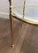 French Round Brass Side Table with Glass Shelves Surrounded by Silvered Mirror, 1970s 8