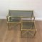 French Tripartite Brass Coffee Table & Nesting Tables, Set of 3, Image 5