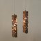 Brutalist Copper Cylinder-Shaped Ceiling Lamps, Sweden, 1960s, Set of 2 8
