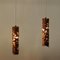 Brutalist Copper Cylinder-Shaped Ceiling Lamps, Sweden, 1960s, Set of 2 5