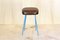 Stools with Leatherette Seat and Iron Frame, 1960s, Set of 2 2
