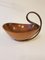 Curved Wooden Bowl with Brass Handle from Grasoli, 1950s 1
