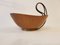 Curved Wooden Bowl with Brass Handle from Grasoli, 1950s 2