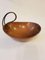 Curved Wooden Bowl with Brass Handle from Grasoli, 1950s 3