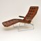 Chaise longue sueca de cuero de Sam Larsson para Dux, años 70, Imagen 1