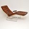 Swedish Leather Chaise by Sam Larsson for Dux, 1970s 2